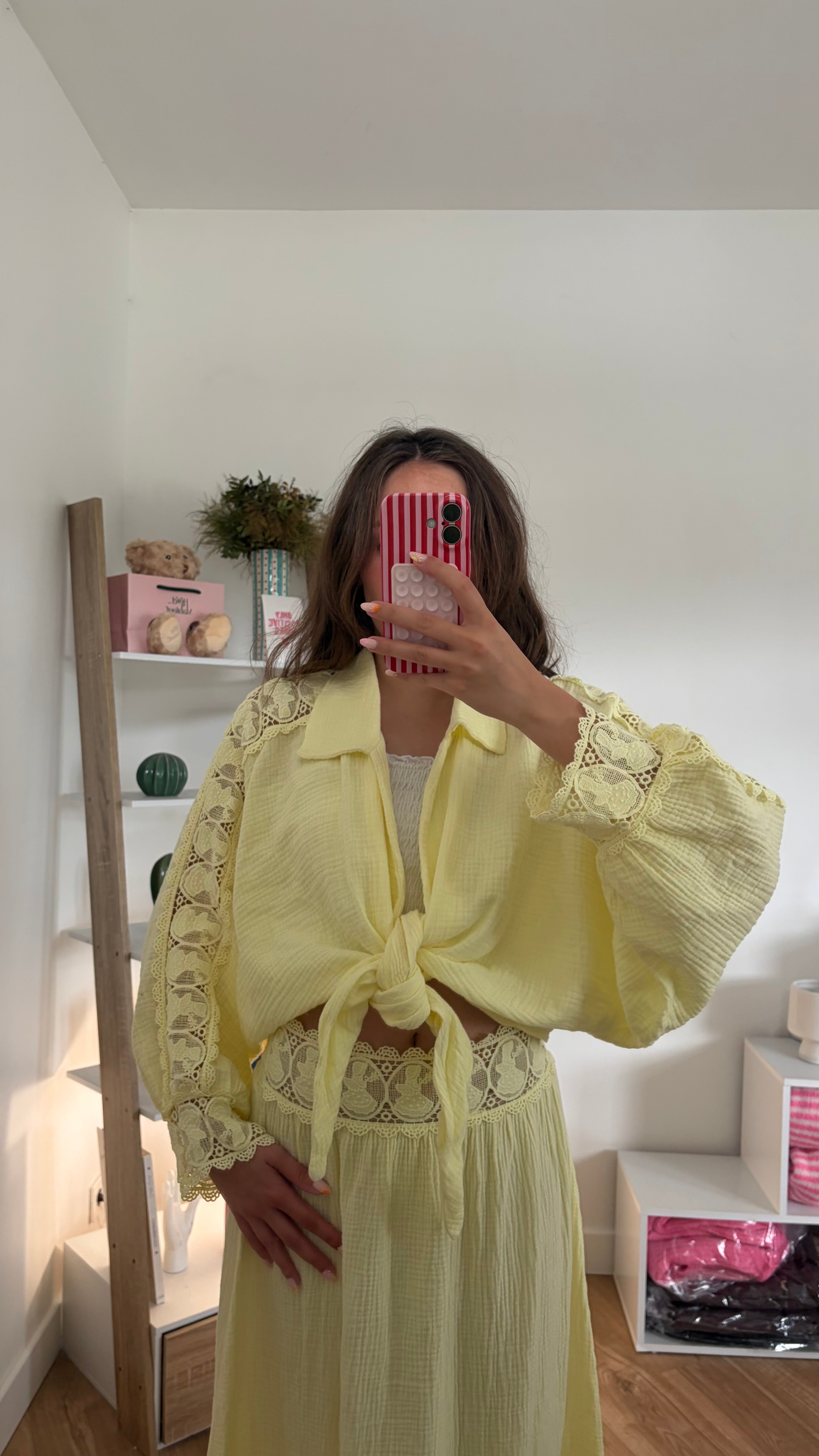 Ensemble brodé en gaze de coton Simloé