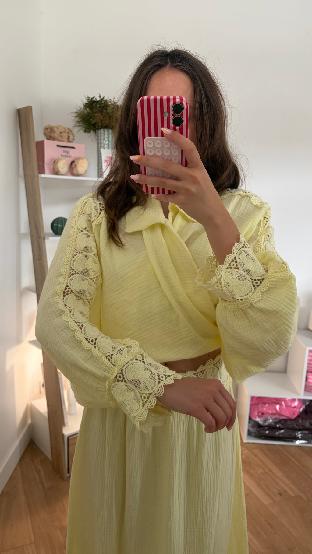 Ensemble brodé en gaze de coton Simloé