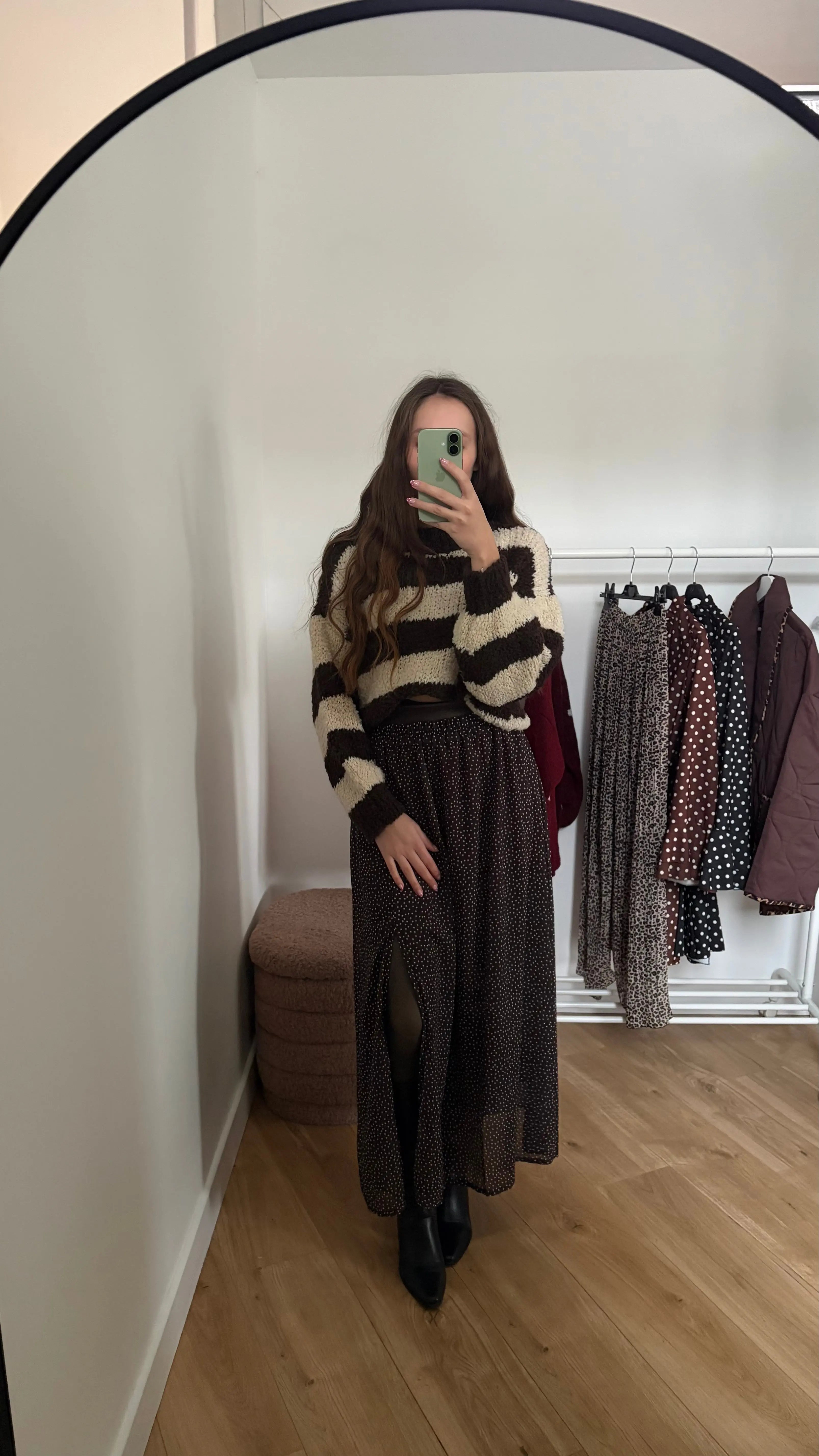 Jupe à fente à pois Simloé