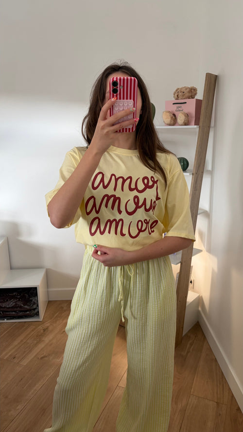 T-shirt Amour Jaune Simloé