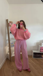 Pantalon rose en gaze de coton Simloé