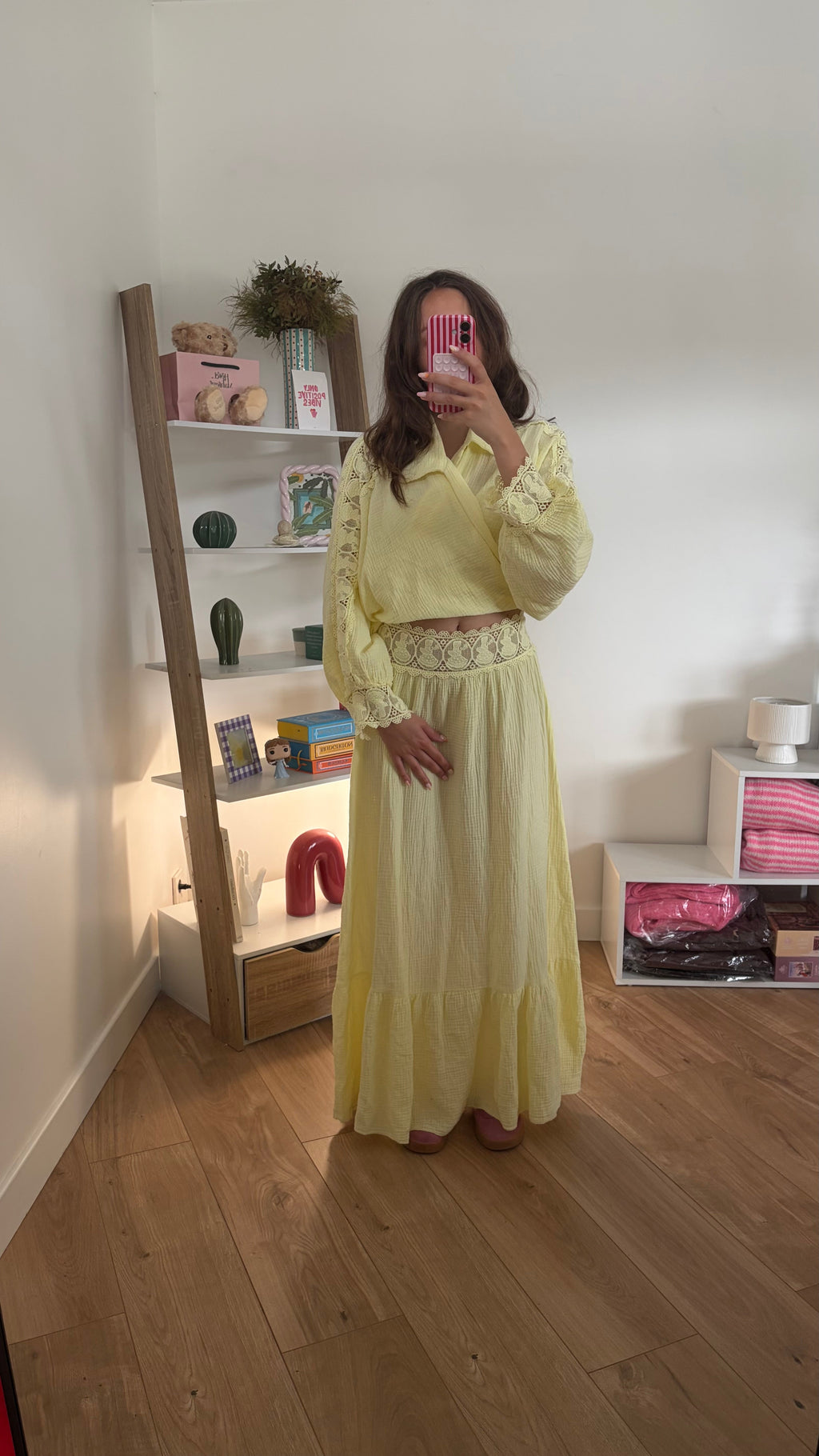 Ensemble brodé en gaze de coton Simloé