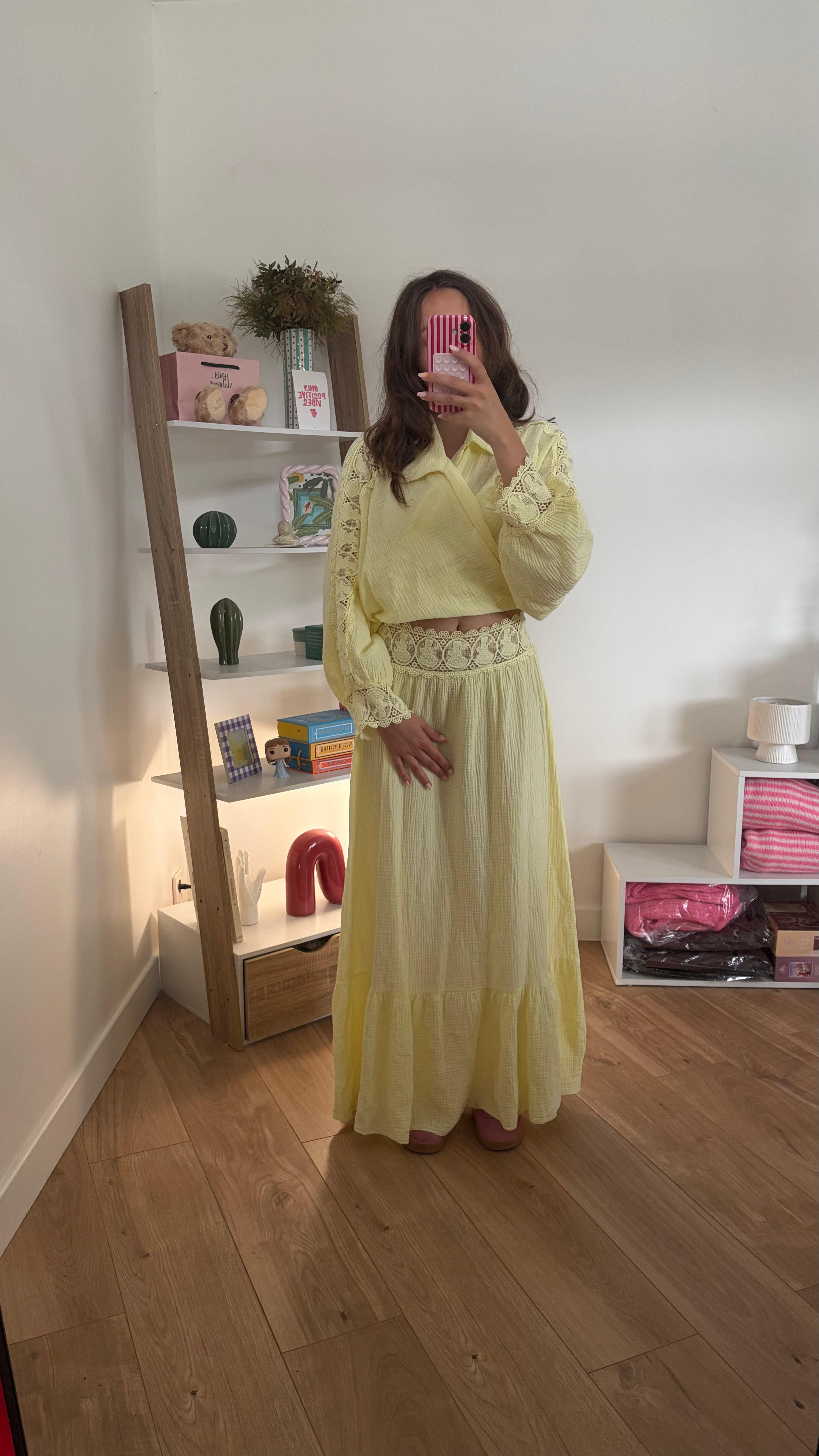 Ensemble brodé en gaze de coton Simloé