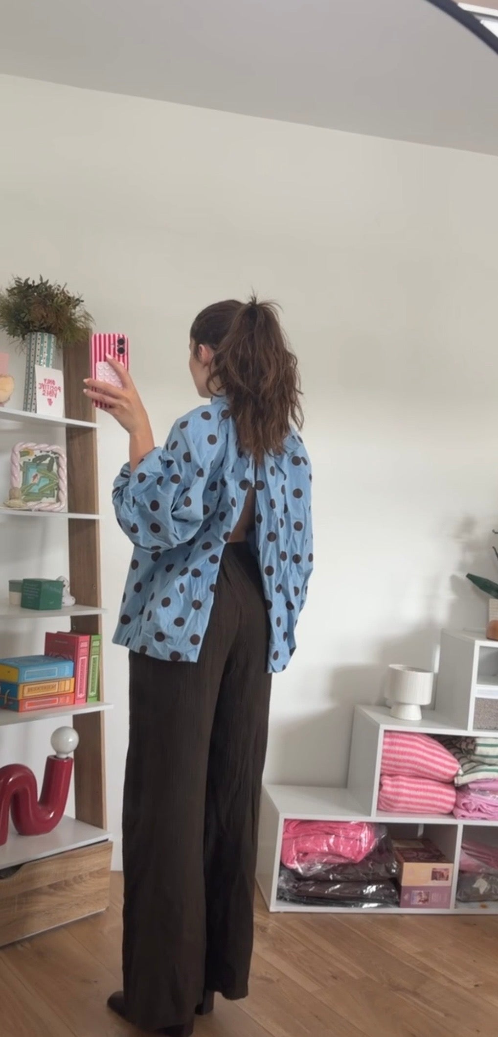 Blouse à pois dos nu Simloé