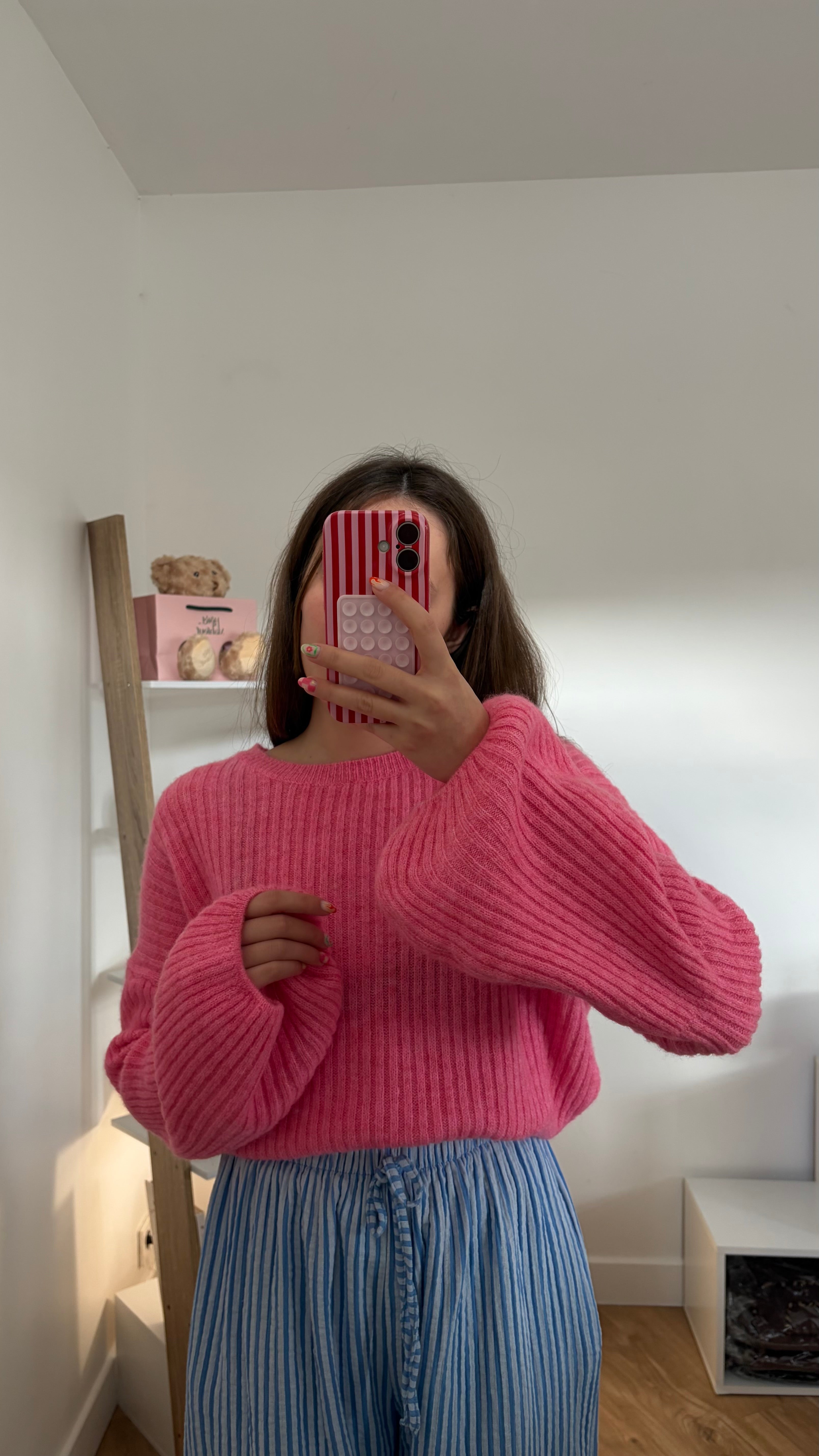 Pull rose à manches ballons Simloé