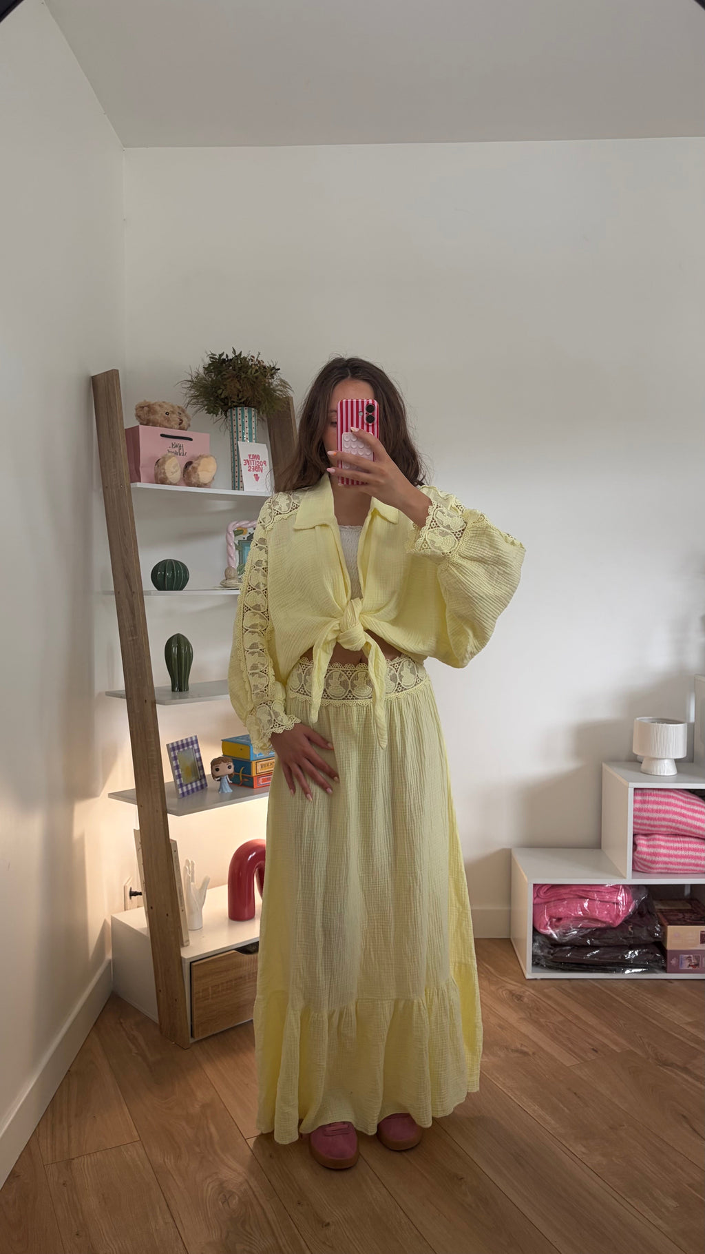 Ensemble brodé en gaze de coton Simloé