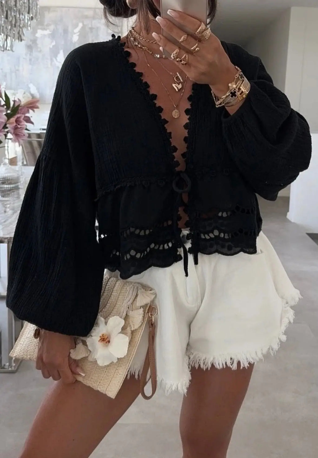 Top en gaz de coton Simloé