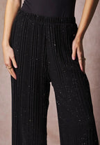 Pantalon plissé à paillettes Simloé